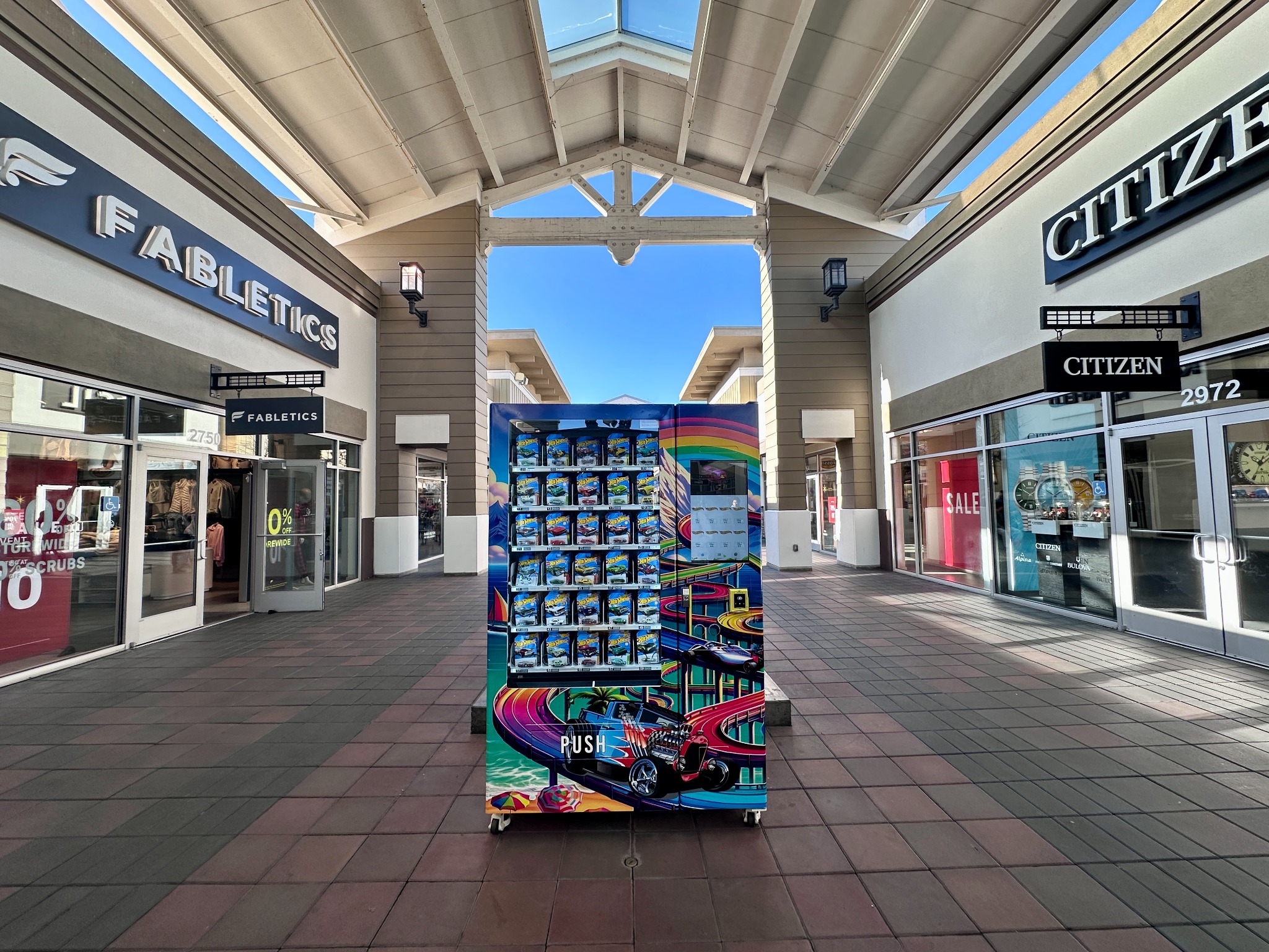 SmartDrop collectible vending machine at San Francisco Premium Outlets